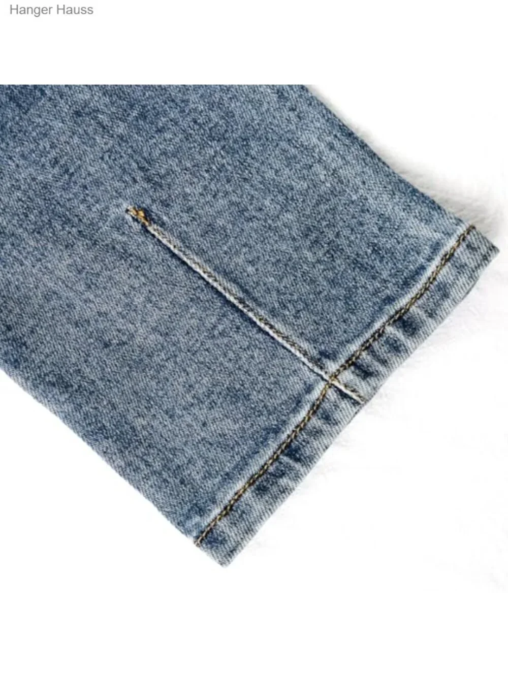 Girls Straight Leg Jeans Elastic Waist 4 Pockets Stretch Denim Pants
